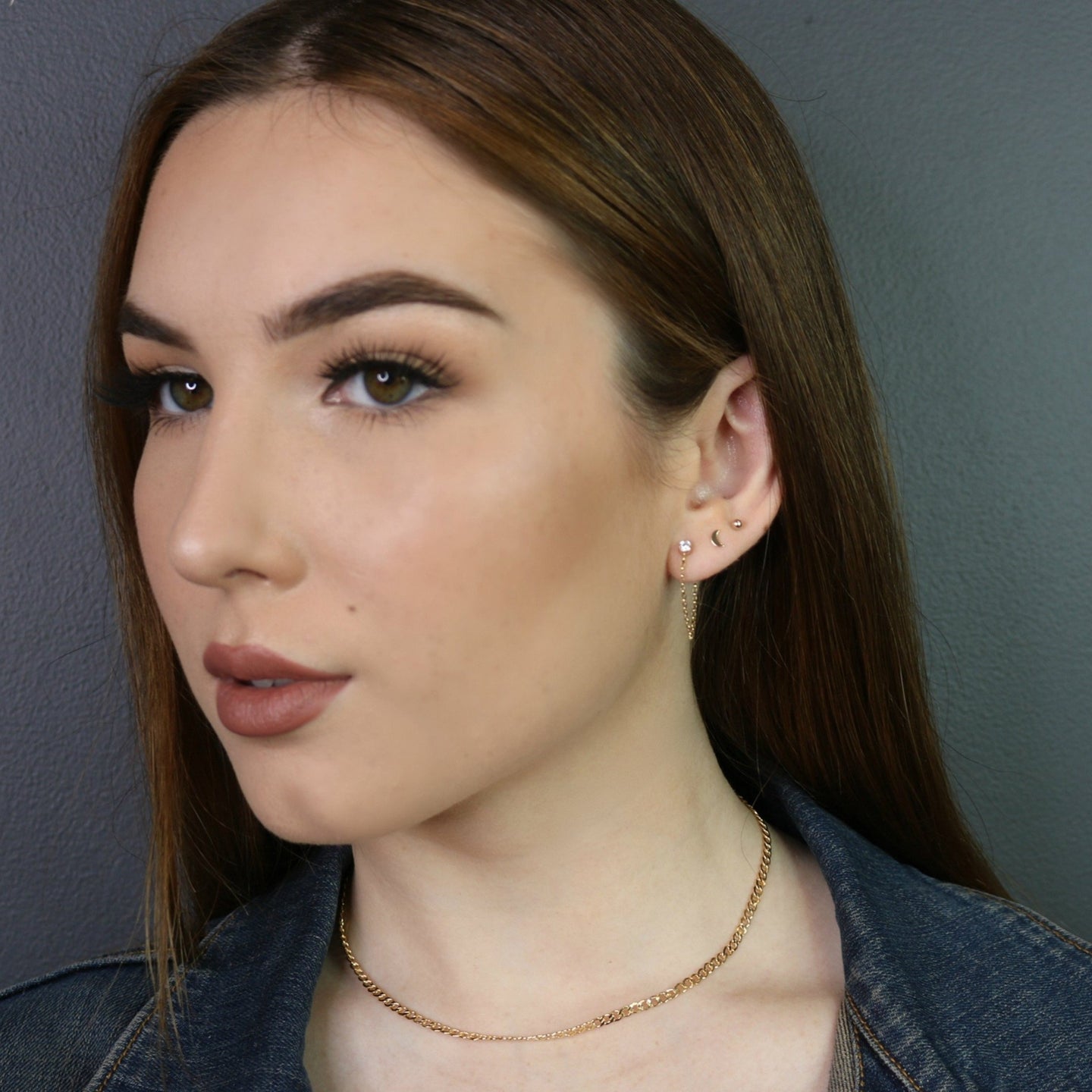 CZ Chain Earrings | Front to Back Earrings